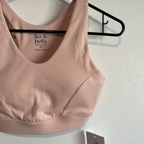 NWT Isabella active wear Soft pink active sports bra xs - Picture 3 of 5